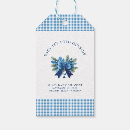 Baby It's Cold Outside Winter Baby Shower  ギフトタグ (裏面)