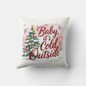 Baby, It's Cold Outside Winter Baby Shower  クッション (裏面)