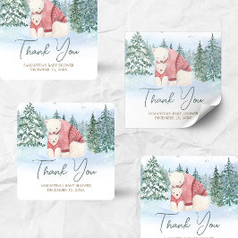 Baby It's Cold Outside Winter Baby Shower スクエアシール