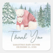 Baby It's Cold Outside Winter Baby Shower スクエアシール (正面)