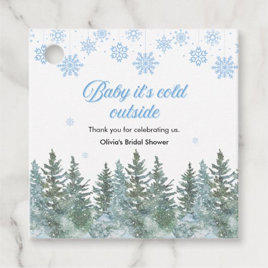 Baby It's Cold Outside Winter Baby Shower フェイバータグ (正面)