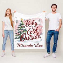 Baby, It's Cold Outside Winter Baby Shower  フリースブランケット