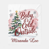 Baby, It's Cold Outside Winter Baby Shower フリースブランケット (正面)