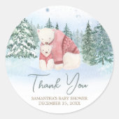 Baby It's Cold Outside Winter Baby Shower ラウンドシール (正面)