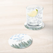 Baby It's Cold Outside Winter Baby Shower ラウンドペーパーコースター (インサイチュ)