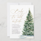 Baby It's Cold Outside Winter Baby Shower 招待状 (正面)