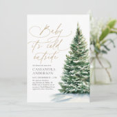 Baby It's Cold Outside Winter Baby Shower 招待状 (スタンド正面)