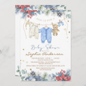 Baby Its Cold Outside Winter Baby Shower 招待状 (正面/裏面)