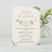Baby It's Cold Outside Winter Baby Shower  招待状 (スタンド正面)