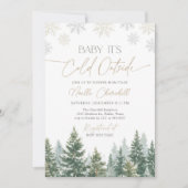 Baby It's Cold Outside Winter Baby Shower 招待状 (正面)