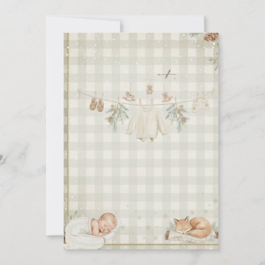 Baby It's Cold Outside Winter Baby Shower  招待状 (裏面)