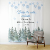 Baby It's Cold Outside Winter Baby Shower Backdrop タペストリー (インサイチュ)