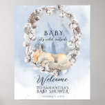 Baby it's cold outside Winter Baby Shower welcome ポスター<br><div class="desc">Baby it's cold outside Winter Wood Baby Shower</div>