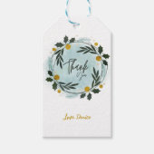 Baby Its Cold Outside Winter Blue Gold Baby Shower ギフトタグ (正面)