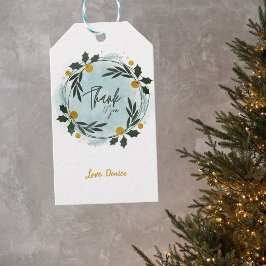 Baby Its Cold Outside Winter Blue Gold Baby Shower ギフトタグ