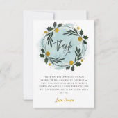 Baby Its Cold Outside Winter Blue Gold Baby Shower サンキューカード (正面)