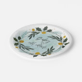 Baby Its Cold Outside Winter Blue Gold Baby Shower ペーパープレート (アングル)