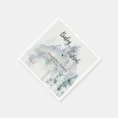Baby Its Cold Outside Winter Evergreen Baby Shower スタンダードカクテルナプキン (角)