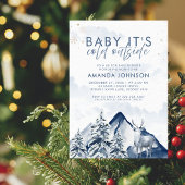 Baby Its Cold Outside Winter Evergreen Baby Shower 招待状