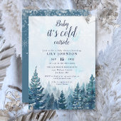 Baby Its Cold Outside Winter Forest Baby Shower 招待状