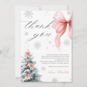 Baby it's cold outside Winter Girl Baby Shower サンキューカード (正面)