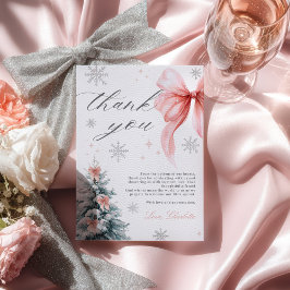 Baby it's cold outside Winter Girl Baby Shower サンキューカード