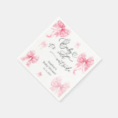 Baby Its Cold Outside Winter Pink Bow Baby Shower スタンダードカクテルナプキン (角)