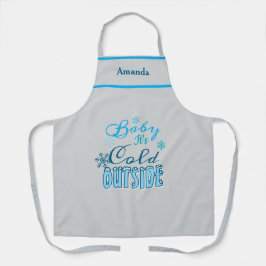 Baby It's Cold Outside Winter Vibes Christmas Gift エプロン