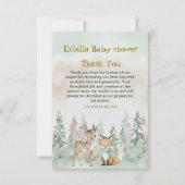 Baby It's Cold Outside Winter Woodland Baby Shower サンキューカード (正面)