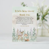 Baby It's Cold Outside Winter Woodland Baby Shower サンキューカード (スタンド正面)
