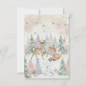 Baby It's Cold Outside Winter Woodland Baby Shower サンキューカード (裏面)