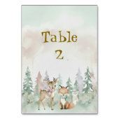 Baby It's Cold Outside Winter Woodland Baby Shower テーブルナンバー (正面)