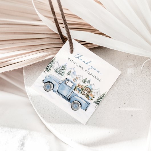 Baby It's Cold Outside Winter Woodland Baby Shower フェイバータグ