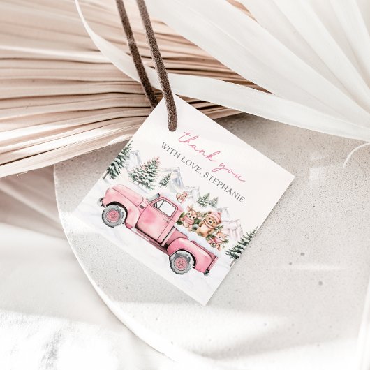 Baby It's Cold Outside Winter Woodland Baby Shower フェイバータグ