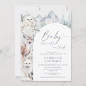 Baby It's Cold Outside Winter Woodland Baby Shower 招待状 (正面)