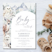 Baby It's Cold Outside Winter Woodland Baby Shower 招待状
