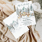 Baby It's Cold Outside Winter Woodland Baby Shower 招待状