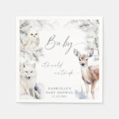 Baby It's Cold Outside Woodland Baby Shower  スタンダードカクテルナプキン (正面)