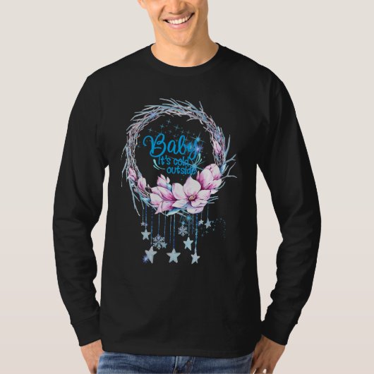 BABY IT'S COLD Winter Christmas Wreath Dream catch Tシャツ (正面)