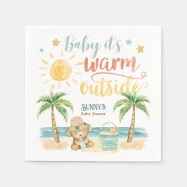 Baby It's Warm Outside Beach Baby Shower スタンダードカクテルナプキン