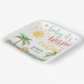 Baby It's Warm Outside Beach Baby Shower ペーパープレート (傾斜あり)
