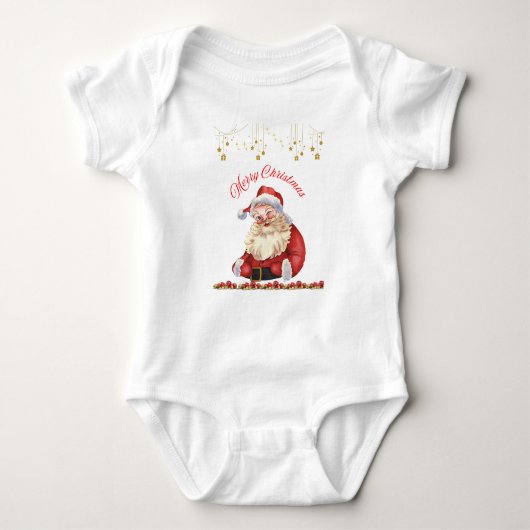 Baby Jersey Bodysuit - Christmas Design Bodysuit  ベビーボディスーツ (正面)