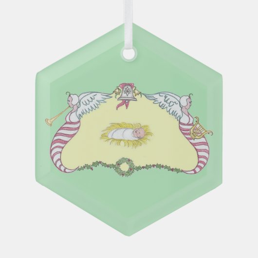 Baby Jesus Cartouche ガラスオーナメント (正面)