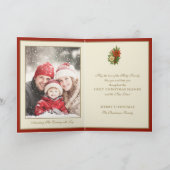 Baby Jesus Catholic Christmas Photo  シーズンカード (内部)