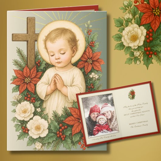 Baby Jesus Catholic Christmas Photo  シーズンカード