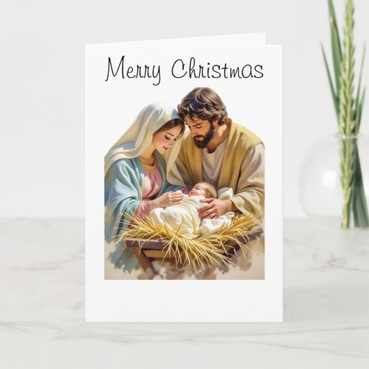 Baby Jesus Christmas Folded Holiday Card シーズンカード (正面)