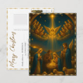 Baby Jesus in the Manger Nativity Scene Photo シーズンポストカード (正面/裏面)