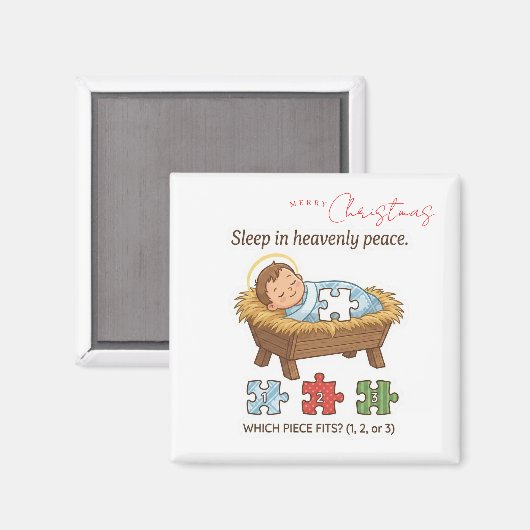 Baby Jesus Jigsaw Puzzle Pattern Game Magnet マグネット (正面/裏面)