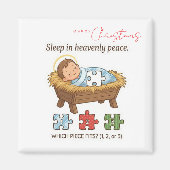 Baby Jesus Jigsaw Puzzle Pattern Game Magnet マグネット (正面)