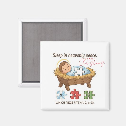 Baby Jesus Jigsaw Puzzle Pattern Game Magnet マグネット (正面/裏面)